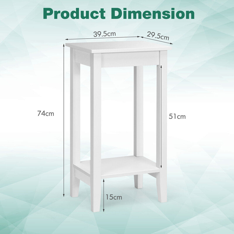 Sidebord i træ og MDF 40x30x73