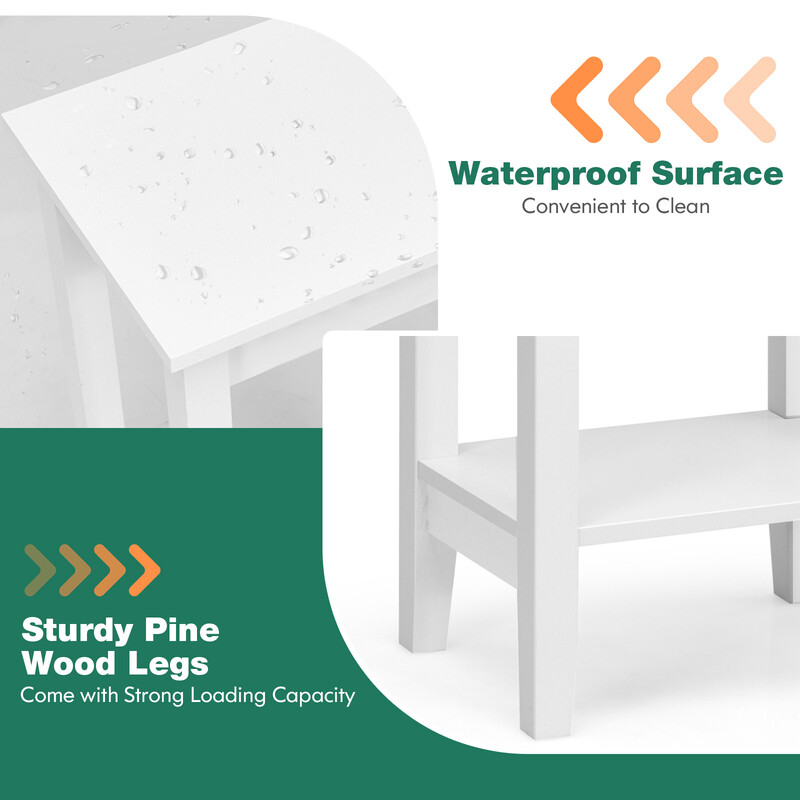 Sidebord i træ og MDF 40x30x73