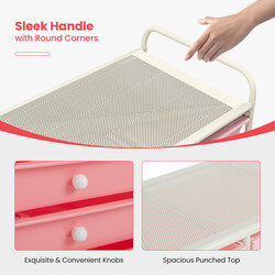 Opbevaringsvogn med 15 skuffer sort jern og PP 63x37x87 cm