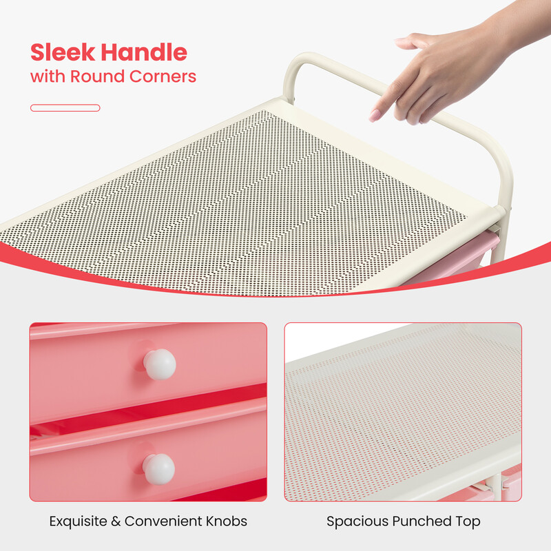 Opbevaringsvogn med 15 skuffer sort jern og PP 63x37x87 cm