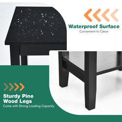 Sidebord sort træ MDF 40x30x73