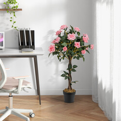 Kunstigt rosentræ 93 cm med 21 roser til hjem og kontor