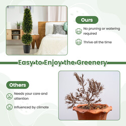 Kunstig buksbom 120 cm med potte til indendørs og udendørs brug