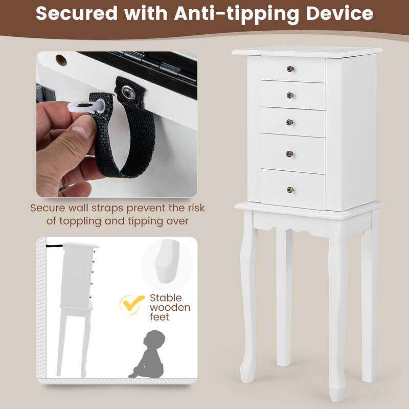 5 cm spejl 4 skuffer 2 hylder