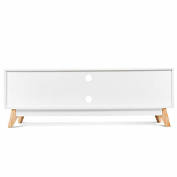 TV-bord hvid MDF og fyr 140x40 cm til 60 tommer med opbevaring