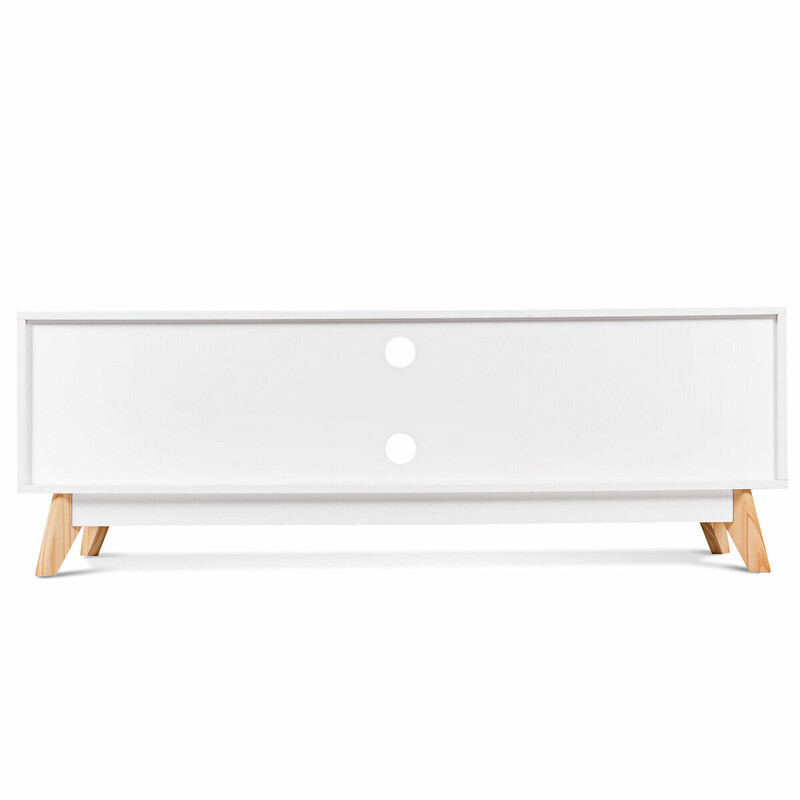 TV-bord hvid MDF og fyr 140x40 cm til 60 tommer med opbevaring