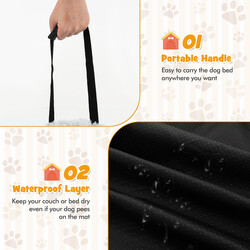 Hundeseng blød plys 112x101cm hvid med aftageligt overtræk anti‑slip bund