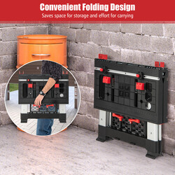 Foldbart arbejdsbord og savbuk i metal 82x63 cm justerbar højde