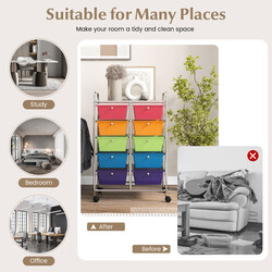 Opbevaringsvogn metalramme 10 gennemsigtige bakker 58