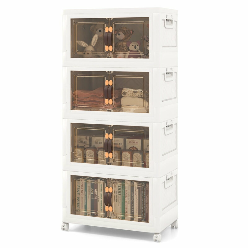 Stabelbare opbevaringsbokse 3 stk PP med låsbare hjul 49