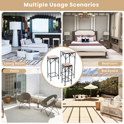 3‑del sæt plantestativer i metal med mosaik