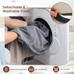 Hundeseng 110x66 cm minnesskum grå vandtæt aftageligt betræk