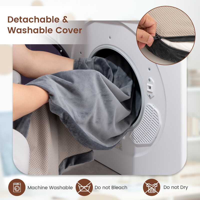 Hundeseng 110x66 cm minnesskum grå vandtæt aftageligt betræk