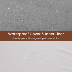 Hundeseng 110x66 cm minnesskum grå vandtæt aftageligt betræk