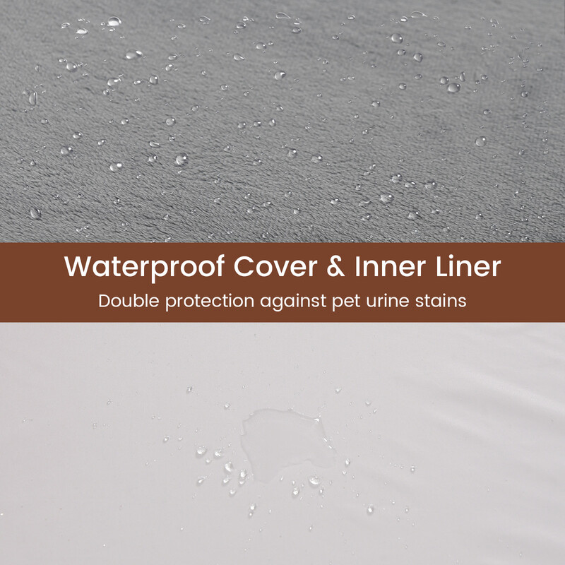 Hundeseng 110x66 cm minnesskum grå vandtæt aftageligt betræk