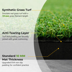 Golfslagtæppe EVA 152x117 cm med 2 gummipæle og 2 retningspinde