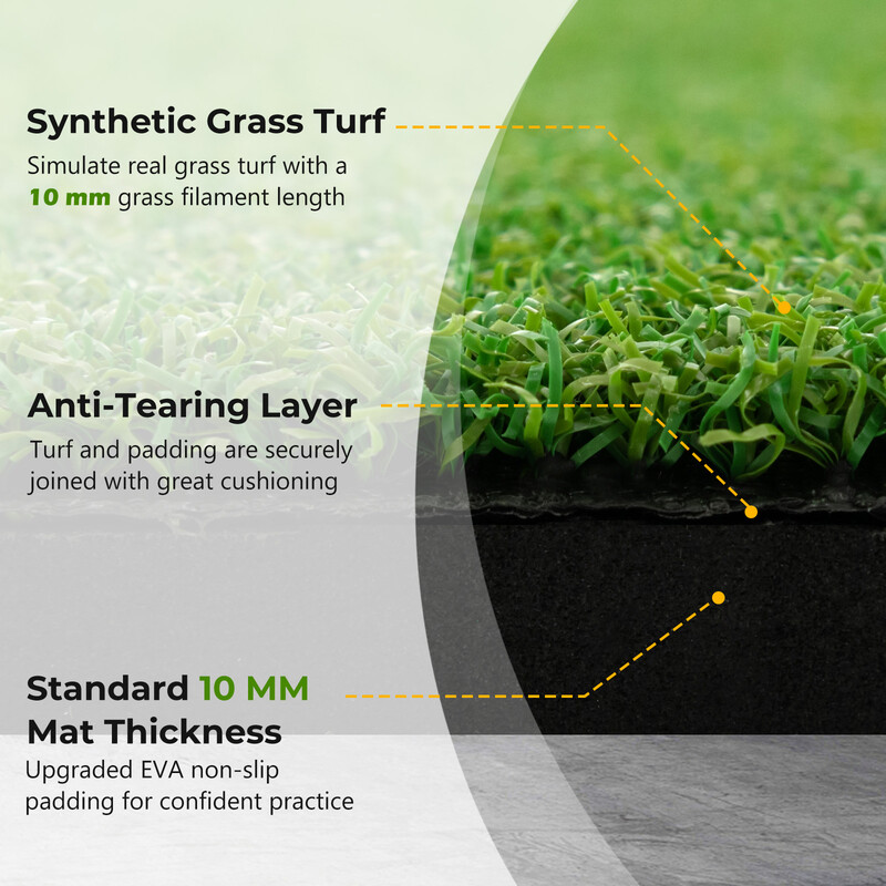 Golfslagtæppe EVA 152x117 cm med 2 gummipæle og 2 retningspinde
