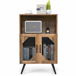 Vintage vinskab rustik brun MDF/metal 59x33x93 cm 11 flasker 9 glas