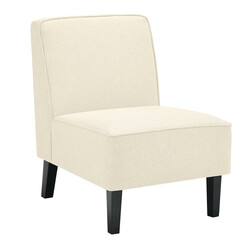 Lænestol beige ergonomisk med gummiltræ ben maks 150 kg 73x61x80 cm