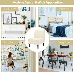 Lænestol beige ergonomisk med gummiltræ ben maks 150 kg 73x61x80 cm