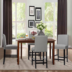 Barstole 2 stk grå med gummitræben og åndbart stof 45x53x97 cm