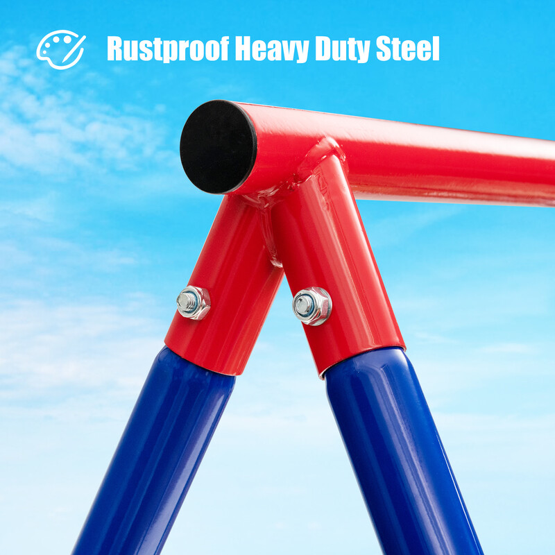 Stor metalgyngegestel A-ramme 260x183x183 cm med glidfri fodsikring og jordspyd