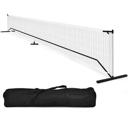 Pickleballnet metalram 670x92 cm vejrbestandigt glasfiberstolpe inkl transporttaske