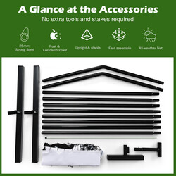 Pickleballnet metalram 670x92 cm vejrbestandigt glasfiberstolpe inkl transporttaske