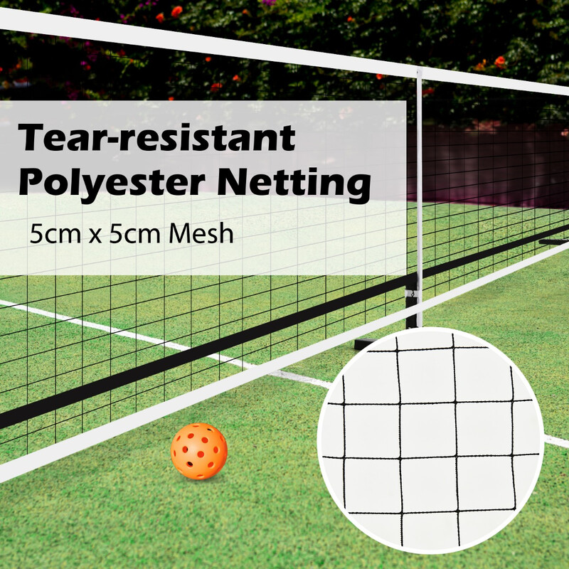 Pickleballnet metalram 670x92 cm vejrbestandigt glasfiberstolpe inkl transporttaske