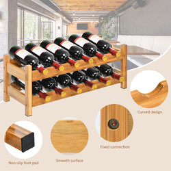 Vinstand bambus to niveau 12 flasker 62x24x25 cm