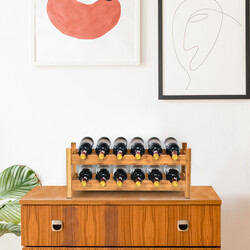 Vinstand bambus to niveau 12 flasker 62x24x25 cm