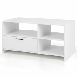 TV-bord hvid MDF 104x52 cm til 50 tommer med tre åbne rum