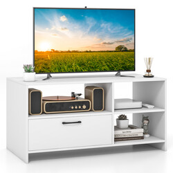 TV-bord hvid MDF 104x52 cm til 50 tommer med tre åbne rum
