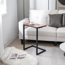 C-formet sidebord metalram og keramisk bordplade 46