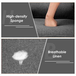 Hvilestol i grå linned med armlæn rygpude 73x77x85 cm