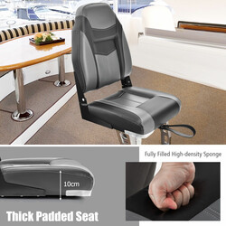 2 sammenklappelige bådstole med høj ryg sort aluminiumramme 115 kg belastning