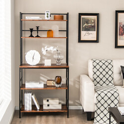 Fritstående køkkenhylde 5 hylder rustik brun med spildbeskyttelse 80x40x170 cm