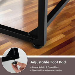 C-formet sidebord brun MDF stål 57x37 cm 5-trins justerbar hældning