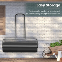 Græsvalse i stål 60 cm bred 48 l kapacitet sort ergonomisk håndtag