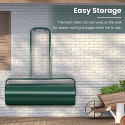 Græsrulle grøn stål 48 L kapacitet U‑formet håndtag 114x60x32 cm