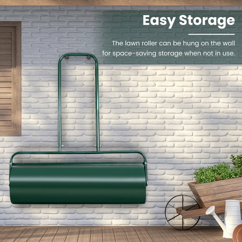 Græsrulle grøn stål 48 L kapacitet U‑formet håndtag 114x60x32 cm