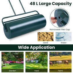 Græsrulle grøn stål 48 L kapacitet U‑formet håndtag 114x60x32 cm