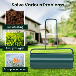 Græsrulle grøn stål 48 L kapacitet U‑formet håndtag 114x60x32 cm