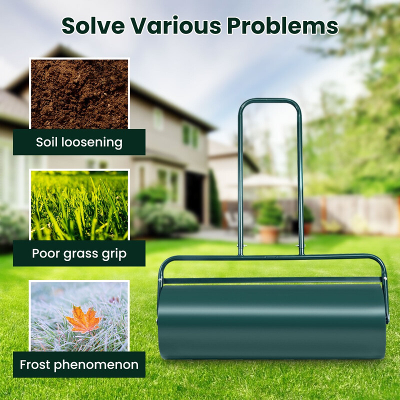 Græsrulle grøn stål 48 L kapacitet U‑formet håndtag 114x60x32 cm