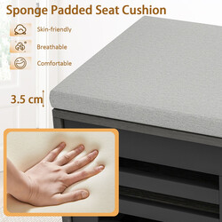 Skobænk med justerbare hylder grå MDF aluminium 99x35x46 cm 85 kg kapacitet