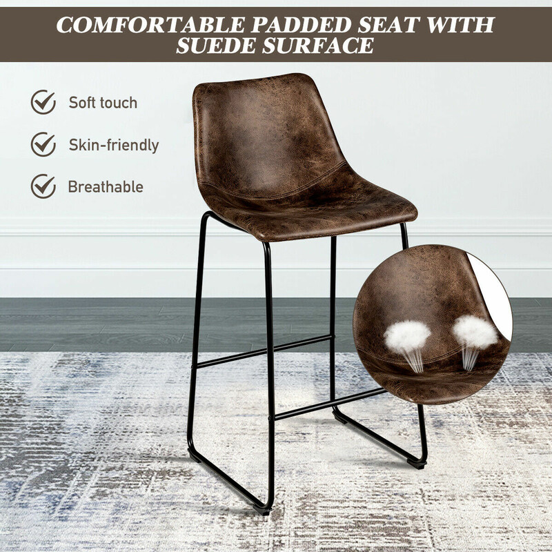 2 stk barstole med metalben skumfyldning guld finish 75 cm siddehøjde