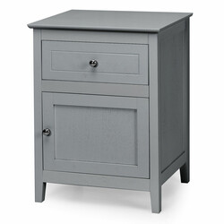 Sengebord i fyr med skuffe og dør 2-niveau 48x38x63