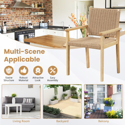 2 stk terrassestole i gummiltræ og papirreb 60x58x88 cm indendørs udendørs