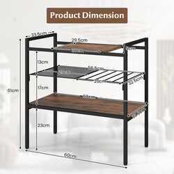 Sidebord rustik brun metalram trækomposit 60x33