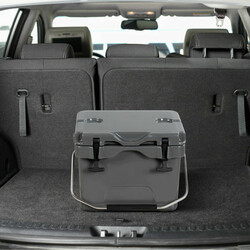 Køletaske 15 liter PE PU grå med håndtag og 2 flaskeholdere